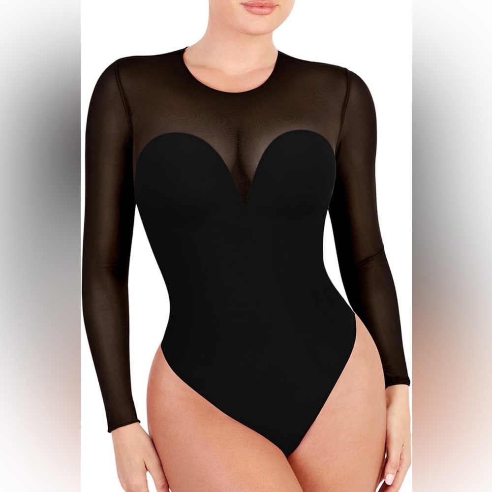 Popilush Shapewear Bodysuit for Women Tummy Control- Built In Bra
